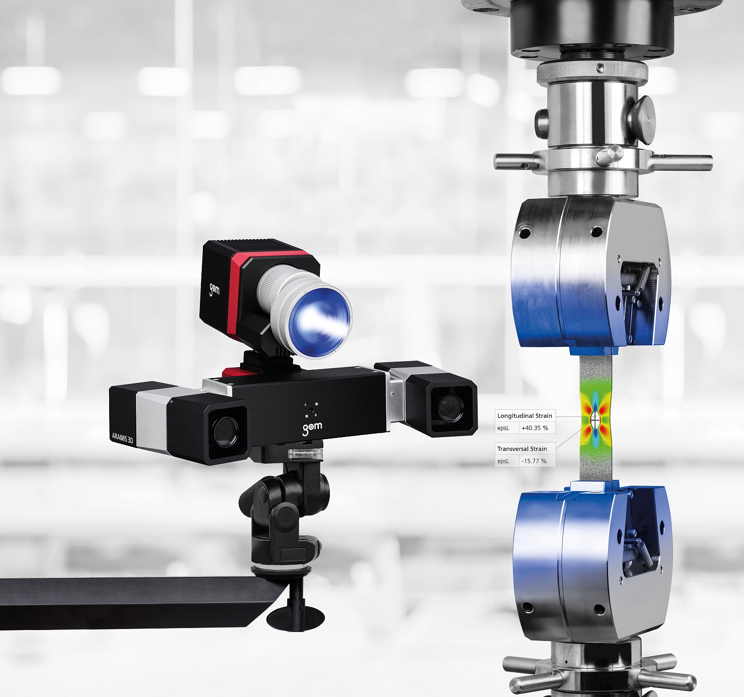 Sistema óptico para ensayos y fotogrametría